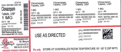 Clonazepam 60760 300 30
